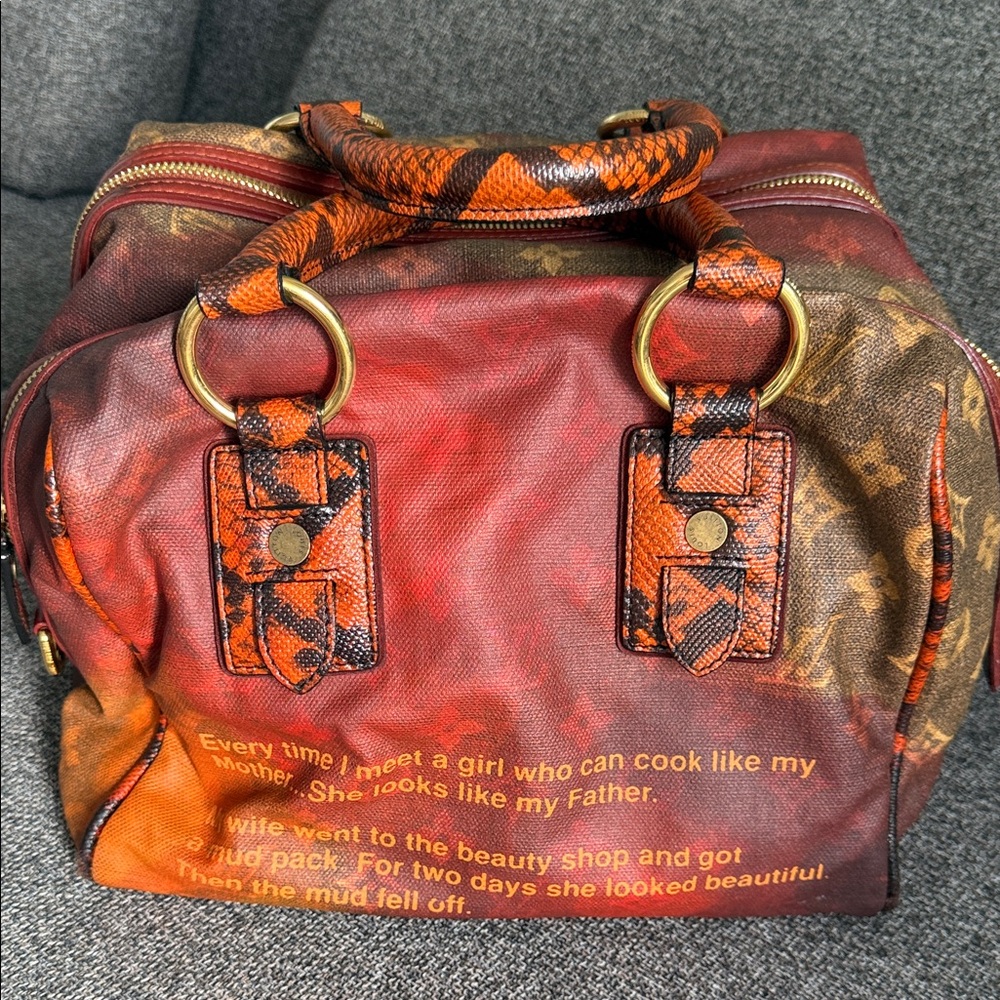 Louis Vuitton Red and Brown Bag